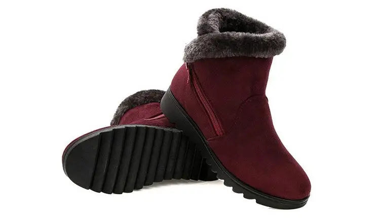Winter Boots Women Warm Plush Snow Boots Zipper Comfort