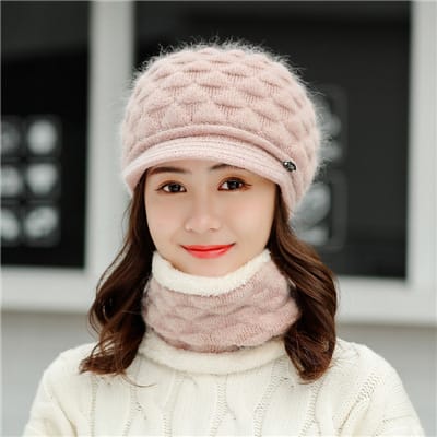 Lovemi - Plush thick warm ear protection scarf hat