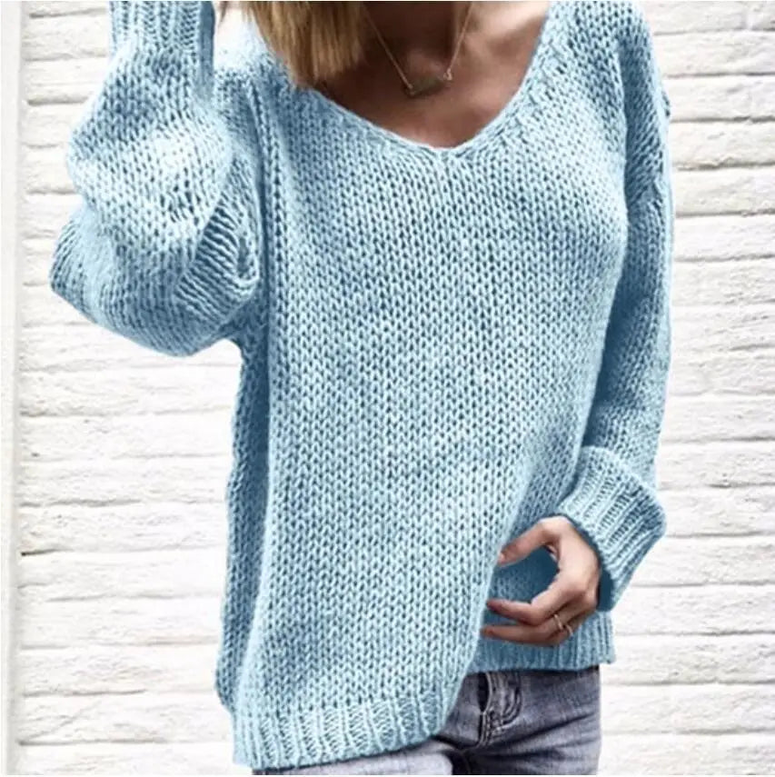 Lovemi – Pullover mit V-Ausschnitt, lockerer Pullover