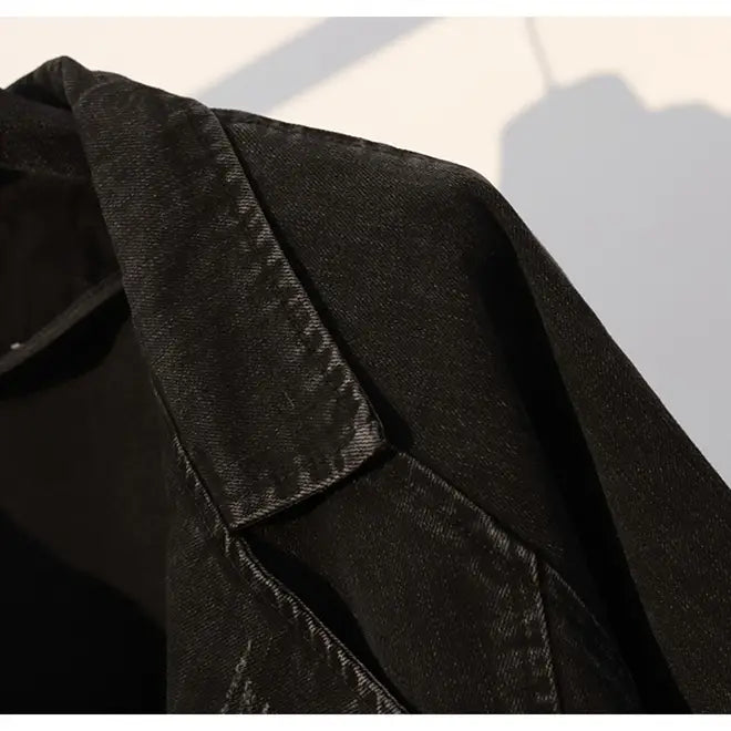 Lovemi - New plus size fashionable denim zipper jacket
