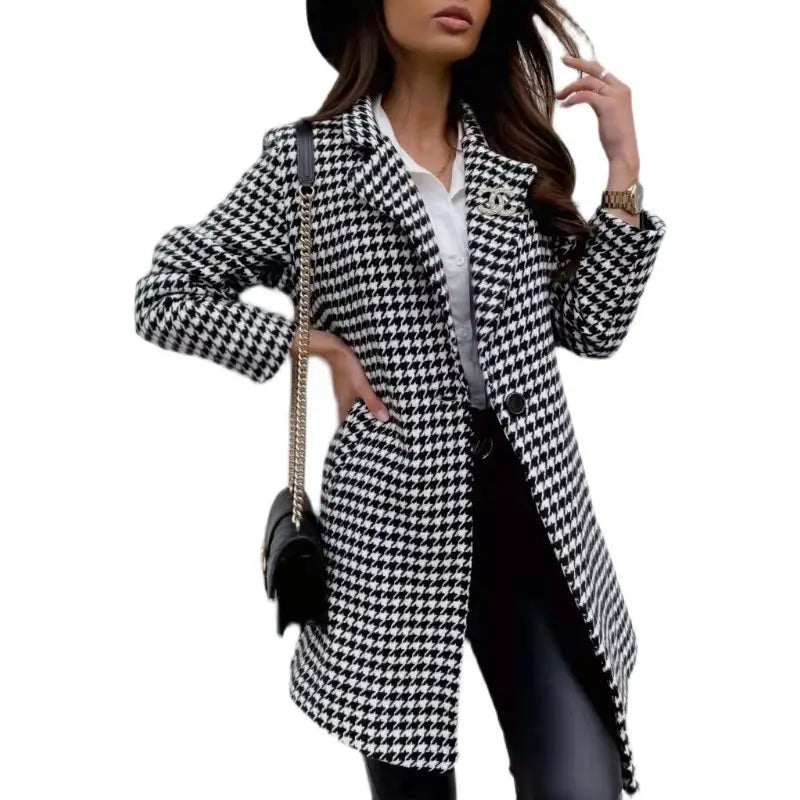 Lovemi - One Button Slim Fit Blazer Women Clothing