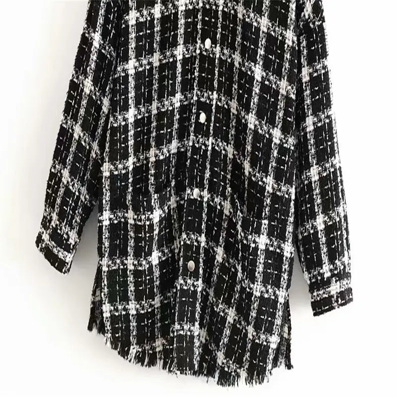 Lovemi - Plaid tweed coat