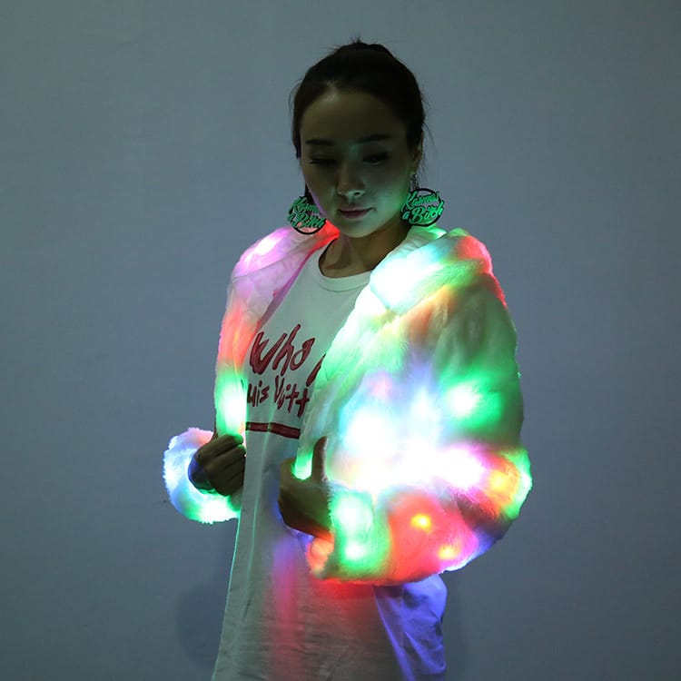 Lovemi - Halloween Colorful LED Lighting Clothes Jacket Faux Fur – LOVEMI
