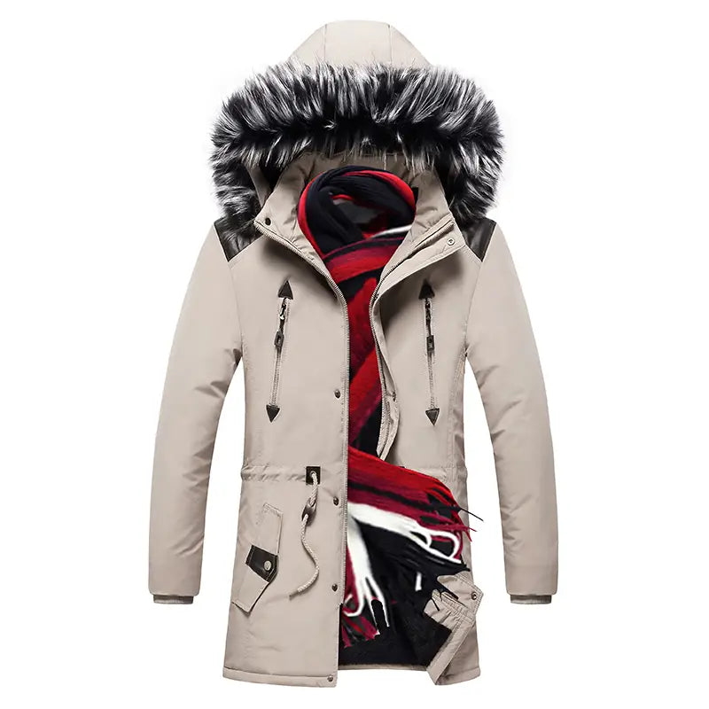 Lovemi - Men’s fur collar hooded down jacket