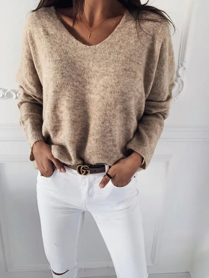 Lovemi – neuer Herbst-Winter-Pullover für Damen mit V-Ausschnitt