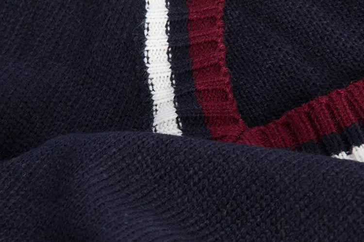 Lovemi - Gilet tricoté de style universitaire Pull pour femme