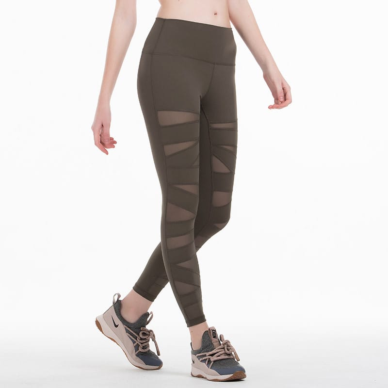 Lovemi - Net gauze stitching slim hip-lifting sweatpants