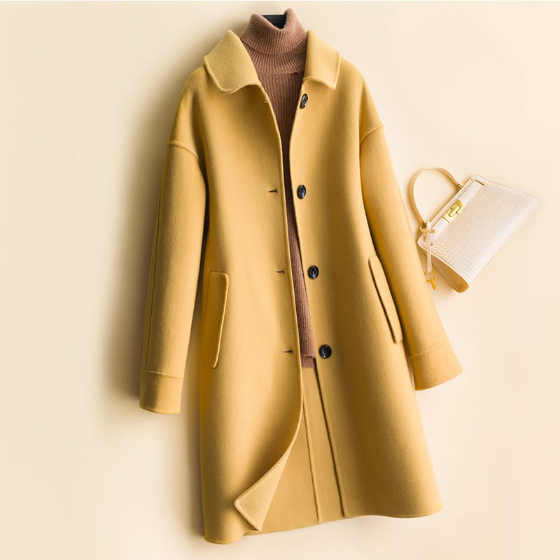 Lovemi - Mid-length women’s woolen coat trench coat