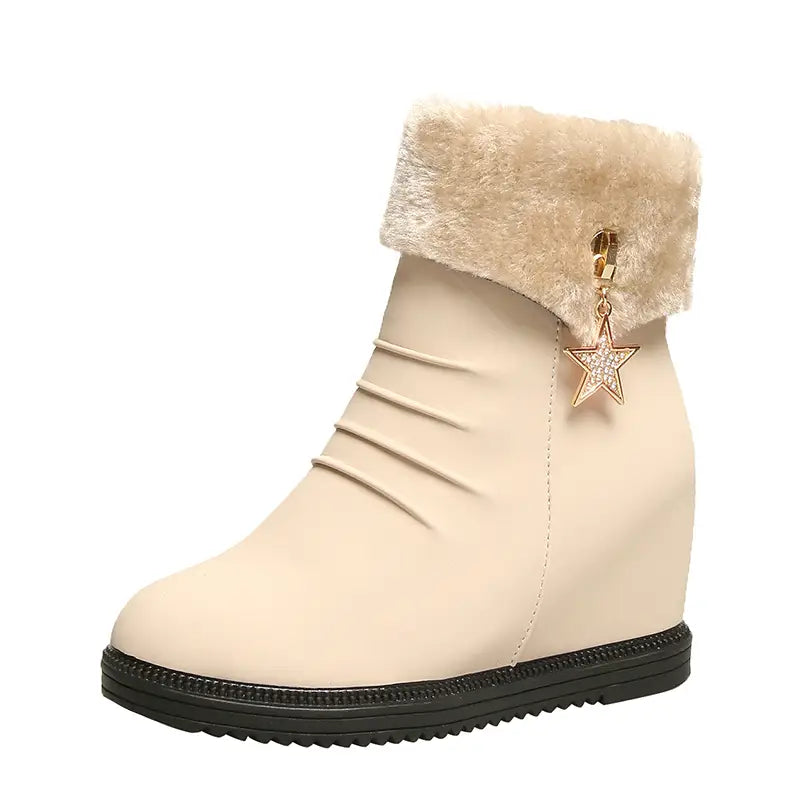 All-match cotton shoes women boots slope with snow boots