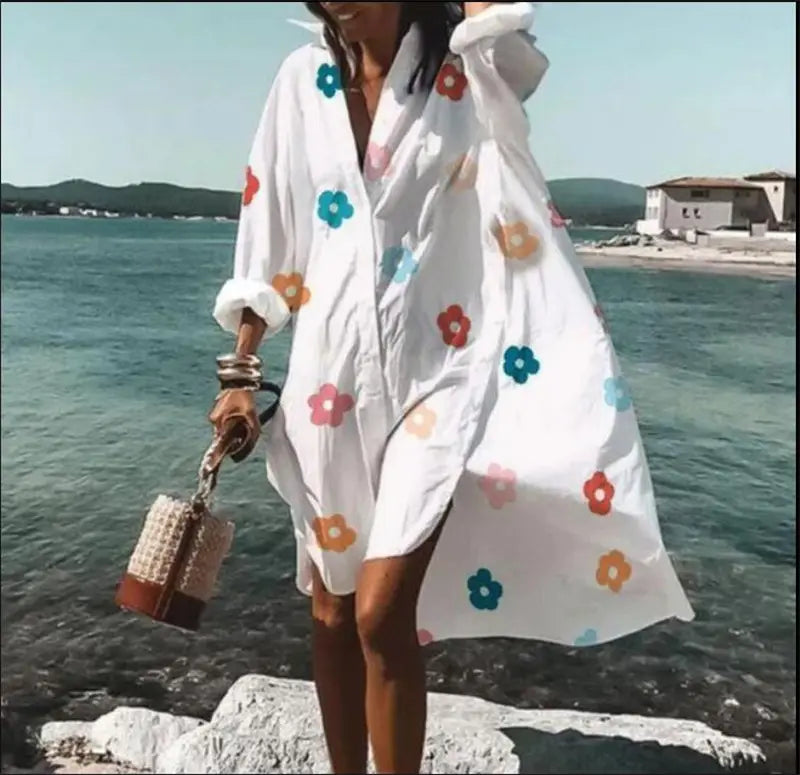 Lovemi – Lässiges, lockeres Hemdblusenkleid für Damen mit lockerem Revers