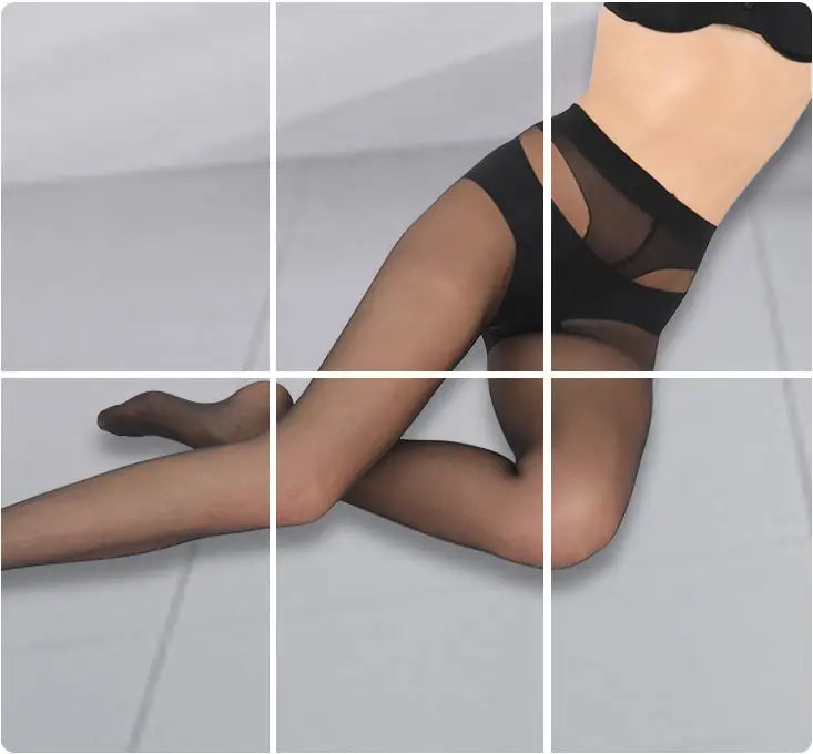 20D Back Vertical Line Personality Pantyhose Black Stockings