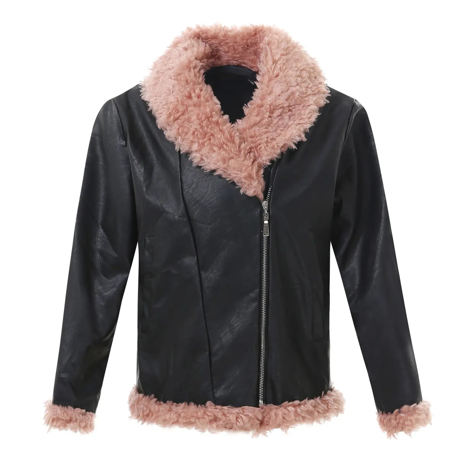 Lovemi - Imitation raccoon fur sheepskin leather jacket