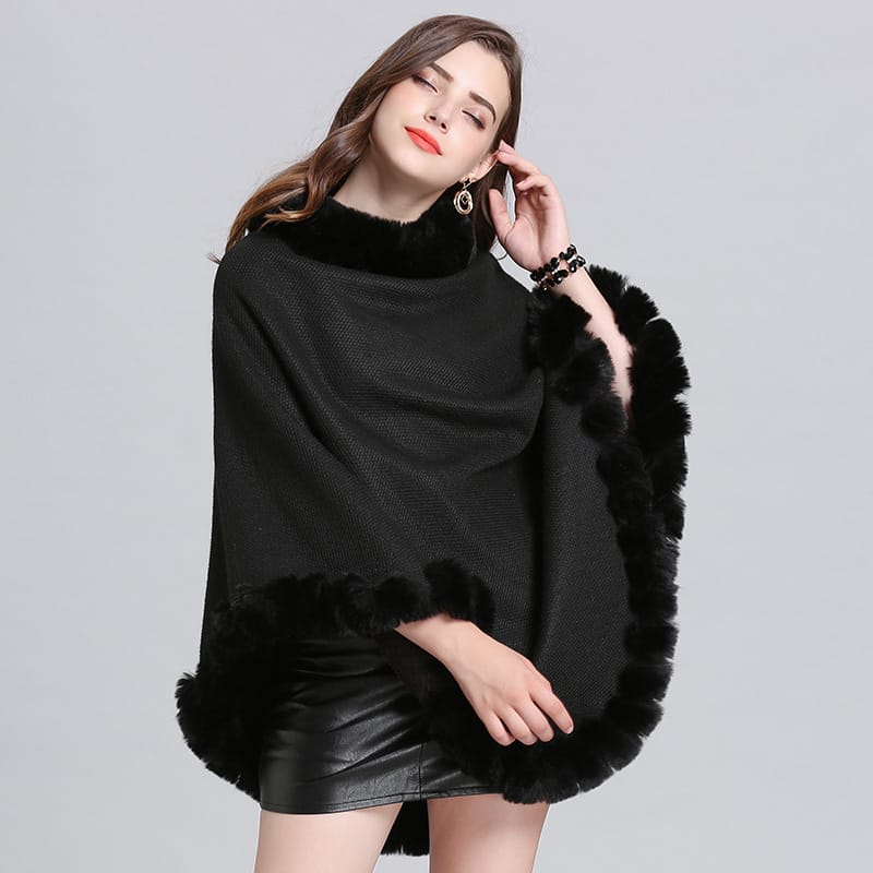 Lovemi - Knit sweater cloak shawl coat women