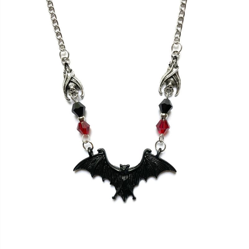 Lovemi – Schwarze Fledermaus-Halskette, Gothic-Schmuck, Halloween-Thema