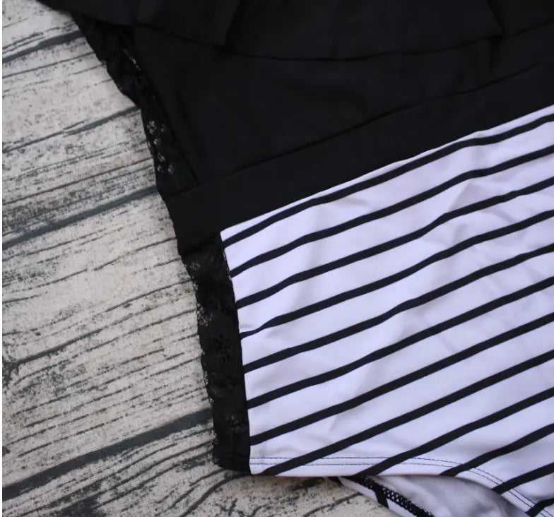 Lovemi - Striped one-piece swimsuit