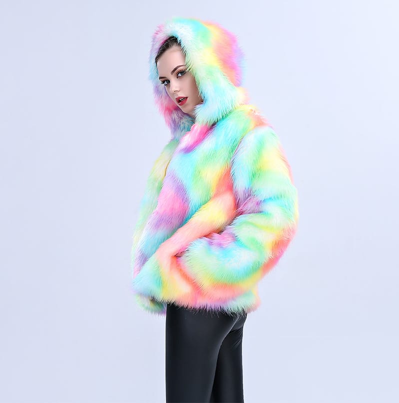 Lovemi - Colored Fox Fur Thicken Warm Fur Coat