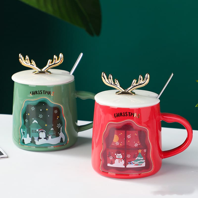 Lovemi - Verres Tasses de Noël Tasses à café en céramique