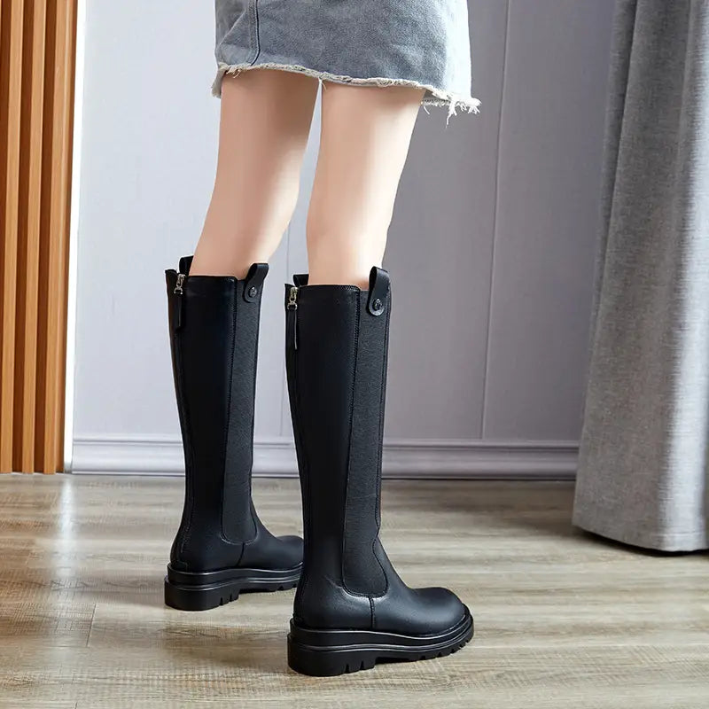 Women’s Plus Size Spring And Autumn Show Thin Chimney Boots