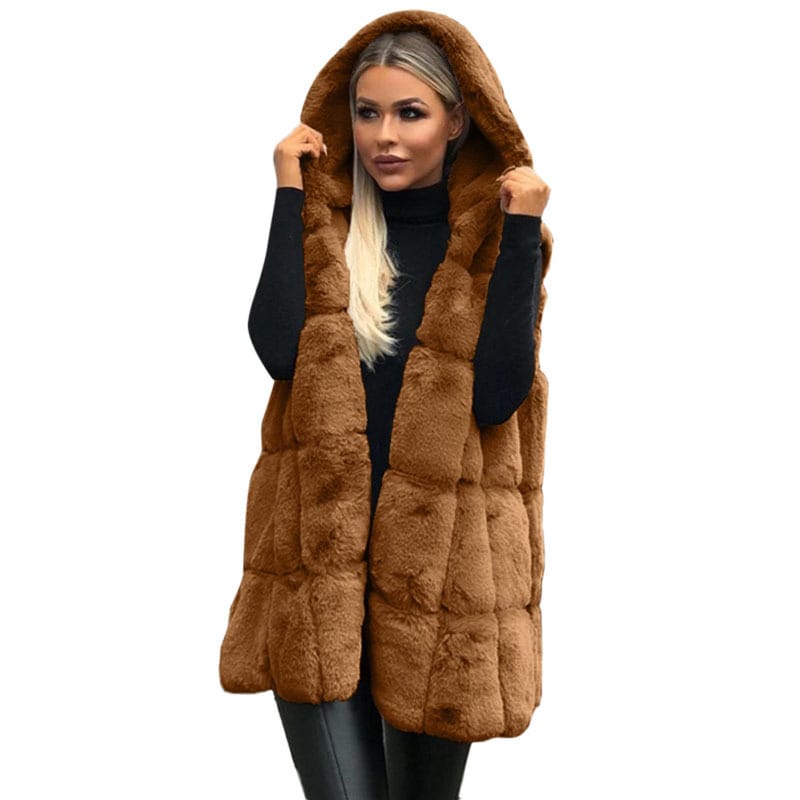 Lovemi - Hooded vest plush jacket