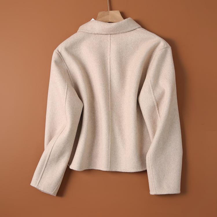 Lovemi-manteau en laine de couleur Pure pour femmes, court