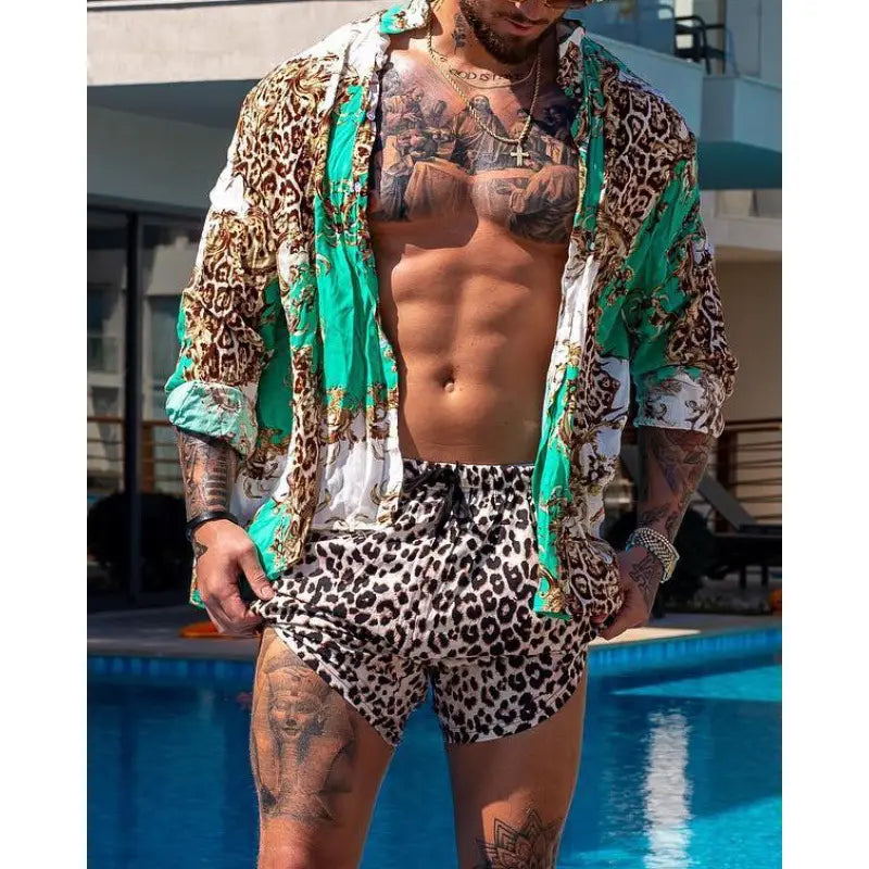 Lovemi - Men’s Hawaiian Beach Casual Fashion Two-Piece Suit