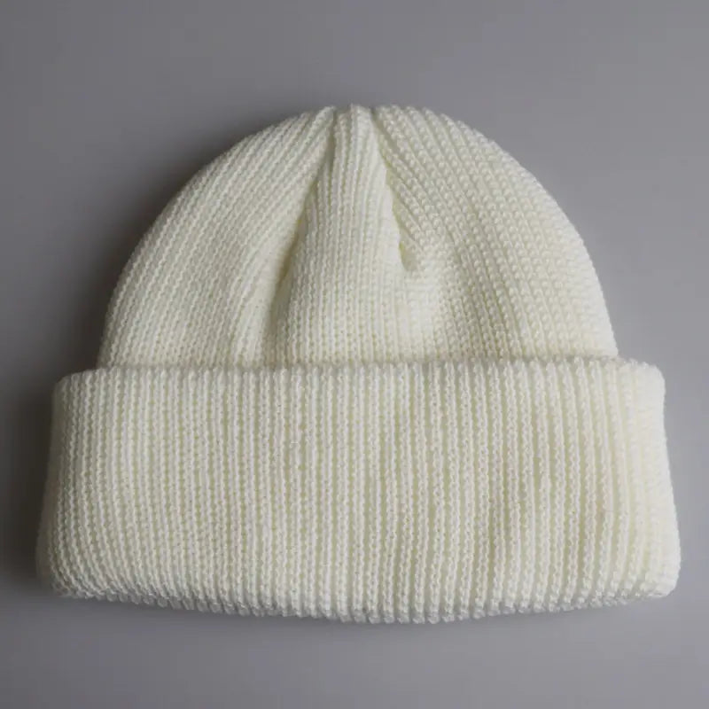 Lovemi - Knitted Woolen Cap Men And Women Melon Leather Cap