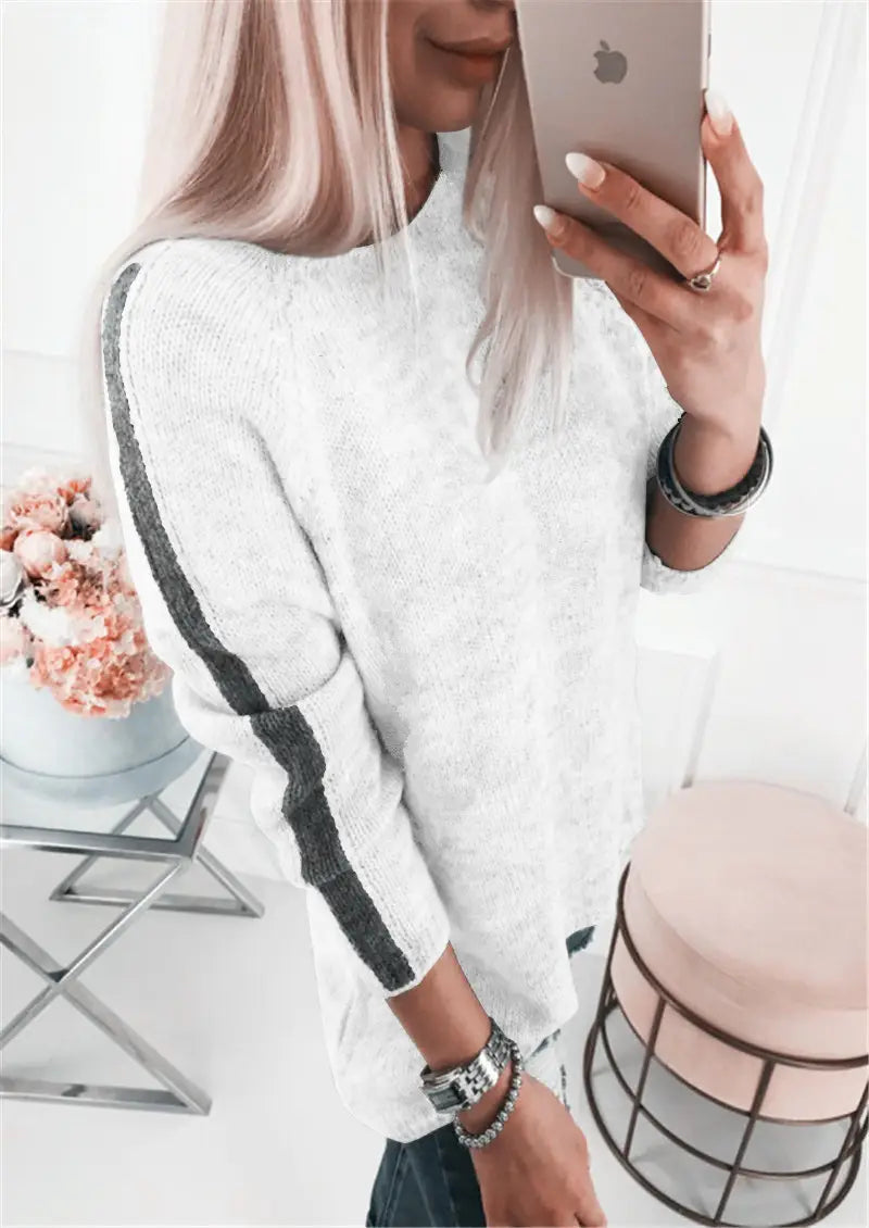 Lovemi - Simple Women’s Round Neck Pullover Sweater Sweater
