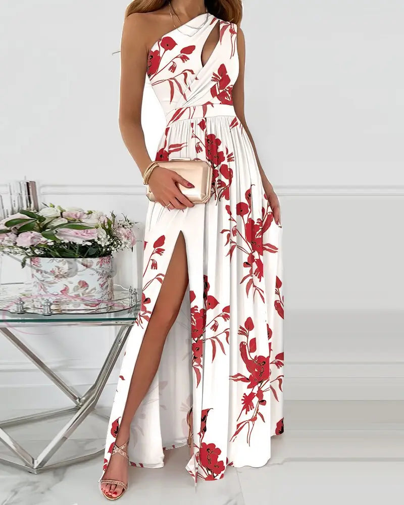 Lovemi - Women’s Slanted Shoulder Cutout Gradient Dress