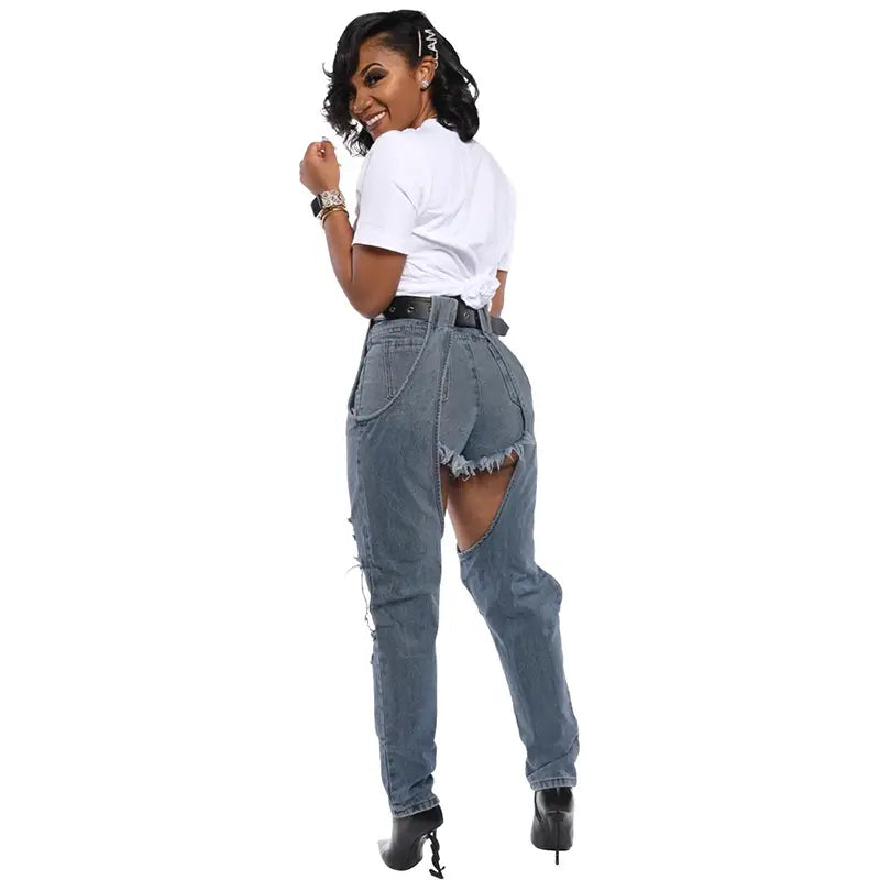 Lovemi – Jeans mit langen und kurzen Nähten