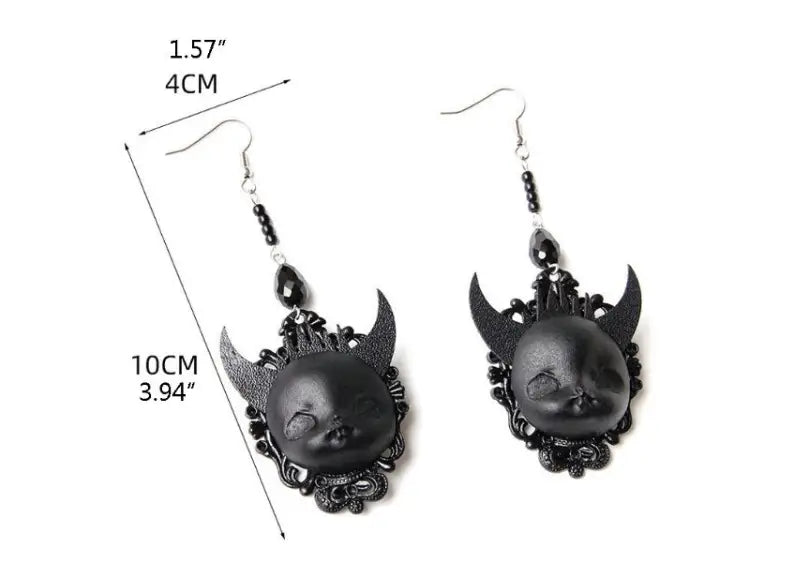 Lovemi - Gothic Punk Black Lolita Earrings Devil Death