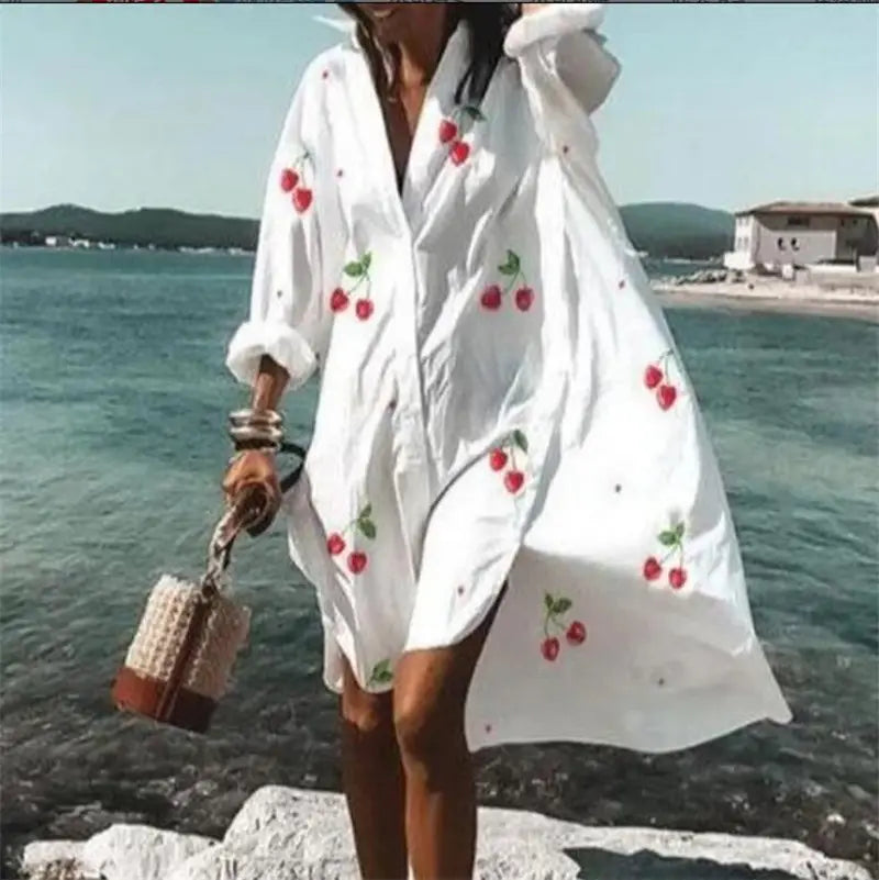 Lovemi – Lässiges, lockeres Hemdblusenkleid für Damen mit lockerem Revers