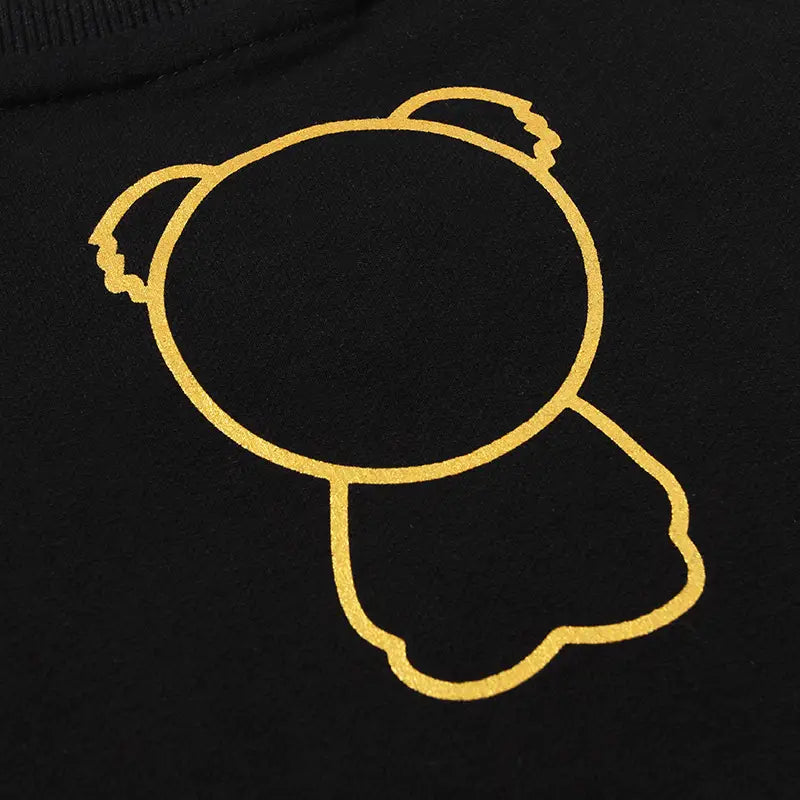 Lovemi - Heißgeprägtes Rundhals-Sweatshirt mit Panda-Print
