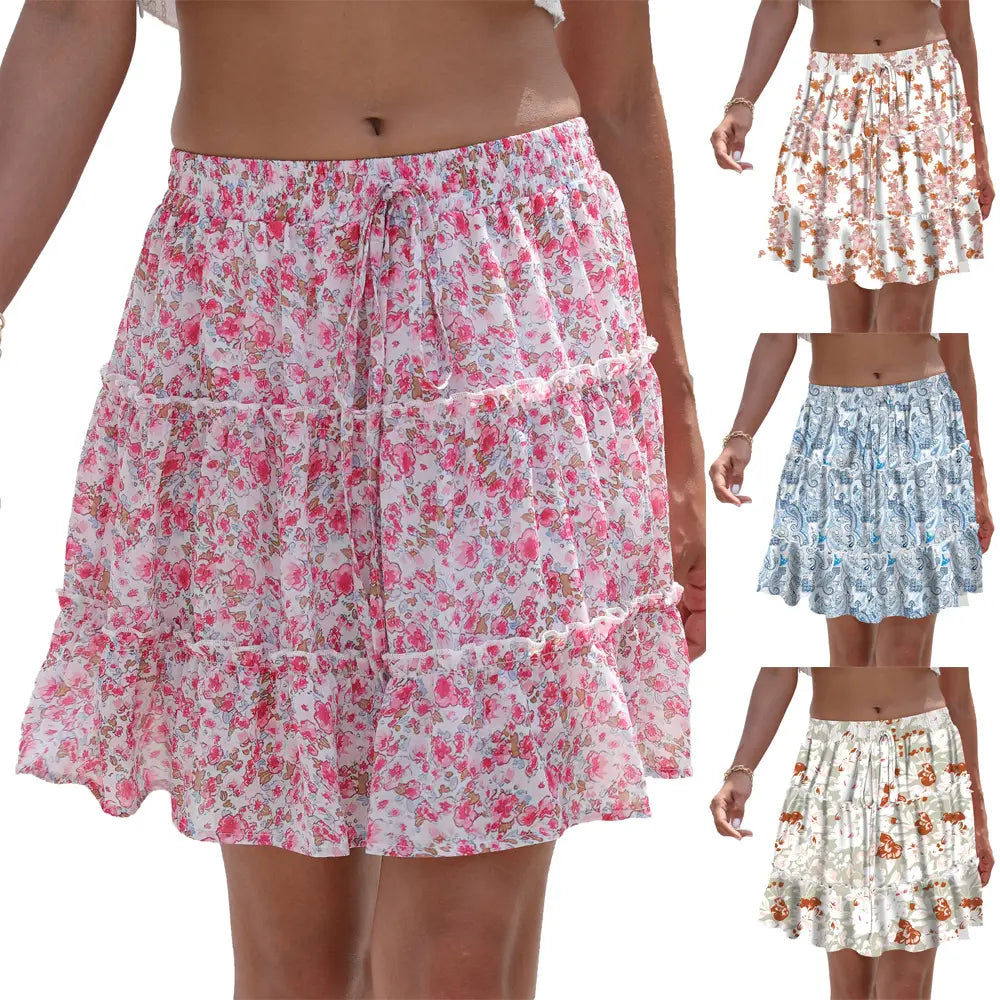 Women’s Fashion Stitching Floral Skirt