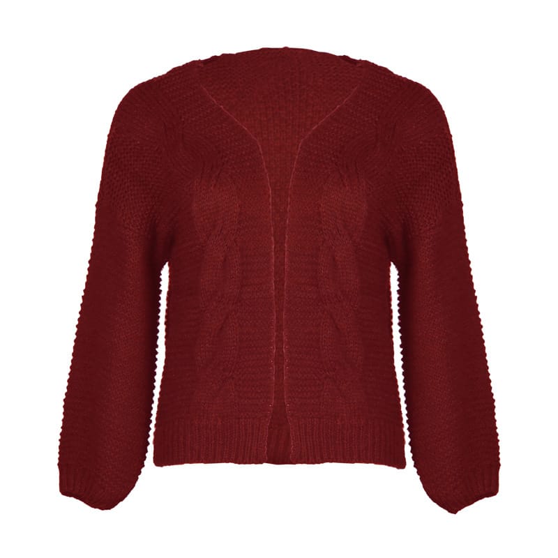 Lovemi – reine Farb-Jacquard-Blusenjacke, lässig, locker