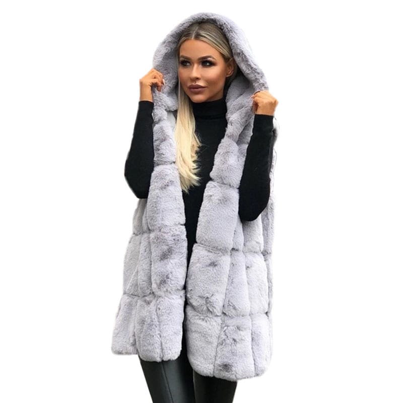 Lovemi - Hooded vest plush jacket