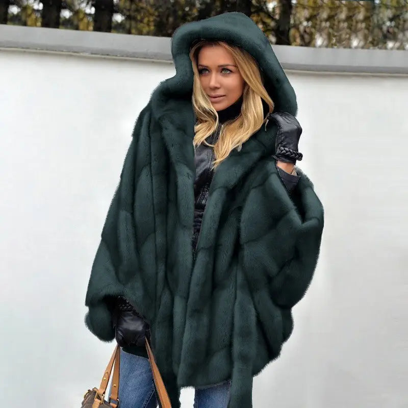 Lovemi - Women’s hooded mink velvet coat