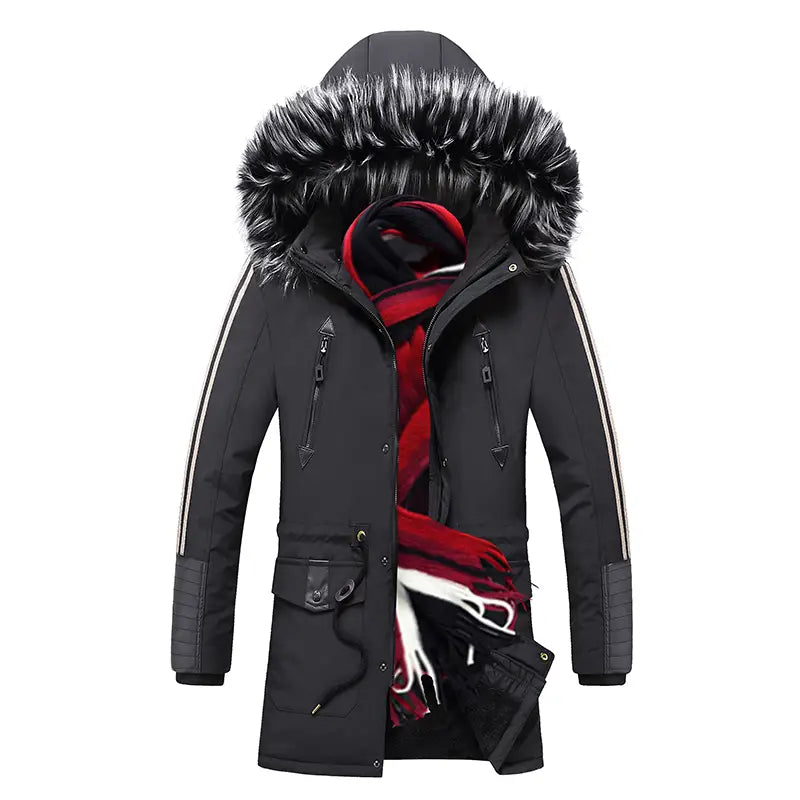 Lovemi - Men’s fur collar hooded down jacket