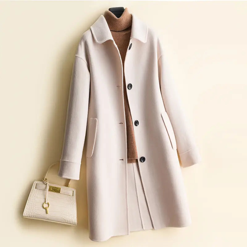 Lovemi - Mid-length women’s woolen coat trench coat