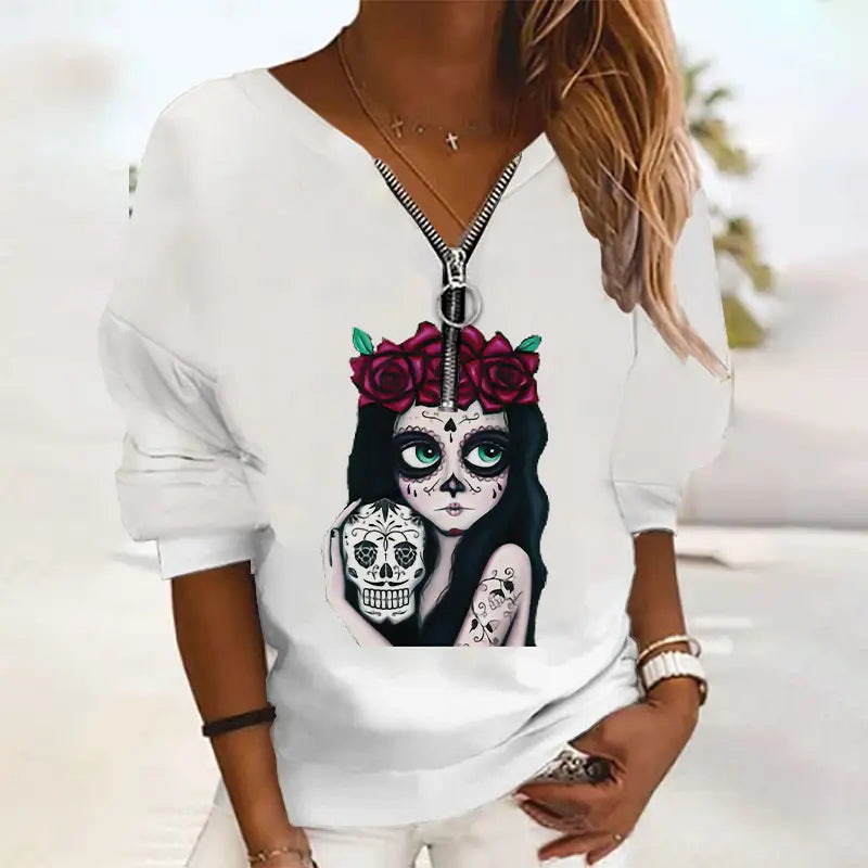 Lovemi - Women’s Fashion Halloween Printed Sweater