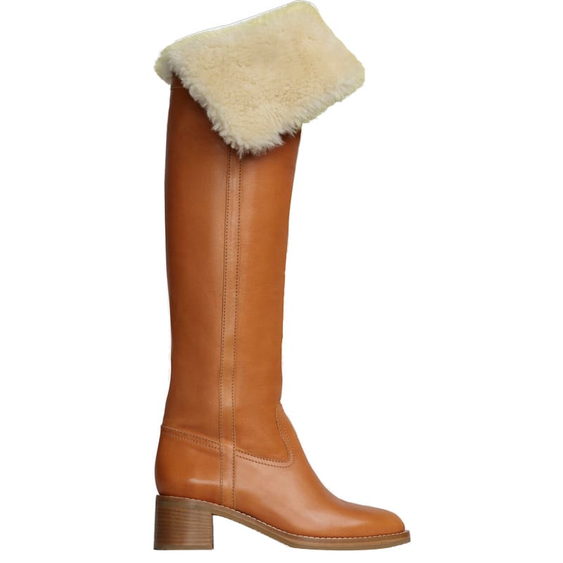 Versatile Thin Boots High Leather Women