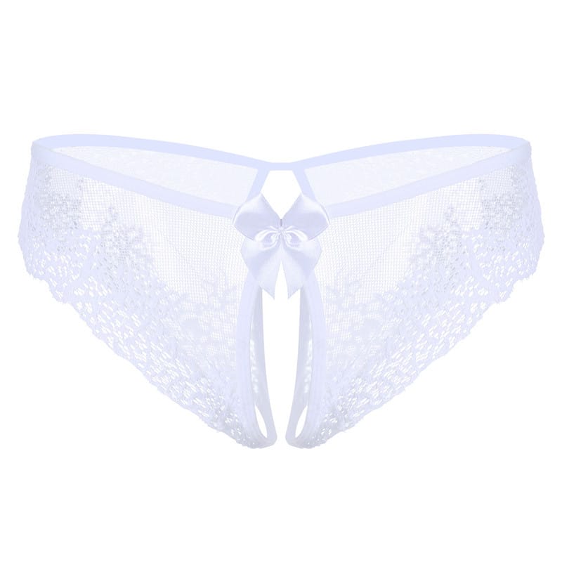 Lovemi - String sexy sans décollage avec nœud en dentelle Lingerie sexy