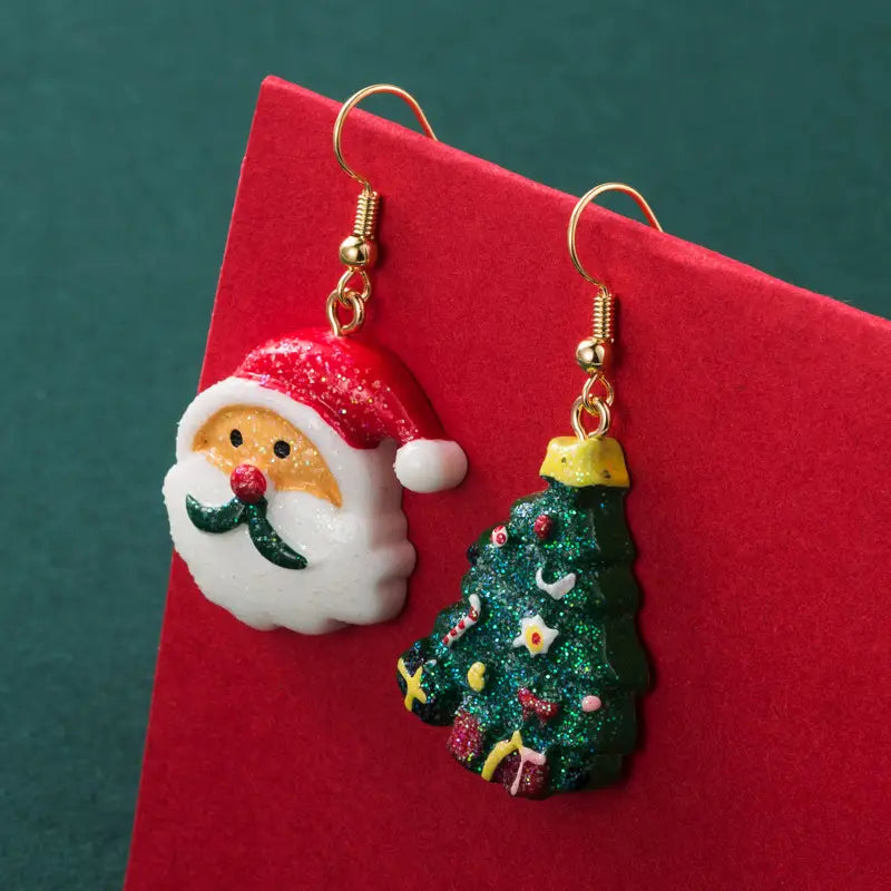 Lovemi - Weihnachtsserie Weihnachtsmann-Schneeflocken-Elch-Ohrringe