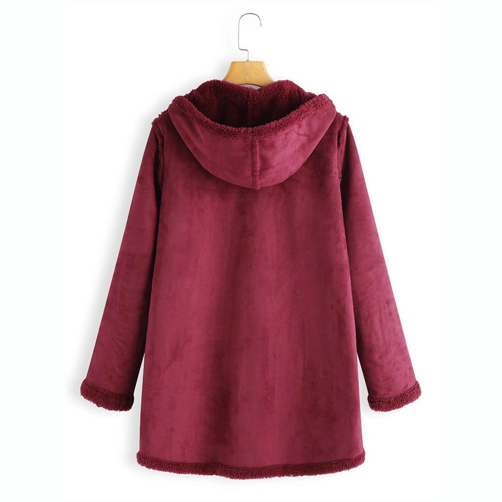 Lovemi - Winter Pocket Warm Plush Hooded Coat