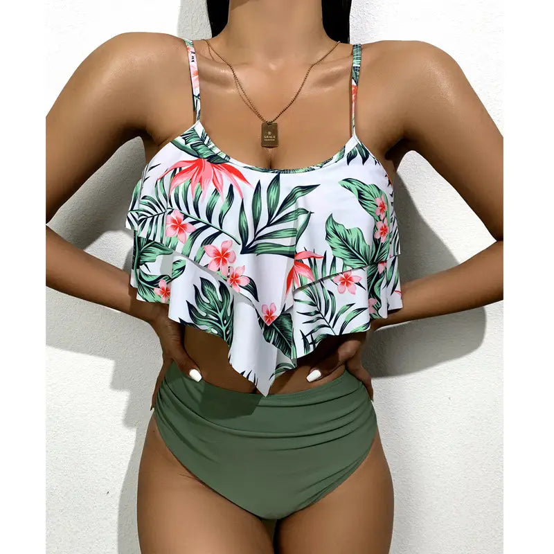 Lovemi – Sexy bedruckter mehrfarbiger Bikini mit hoher Taille