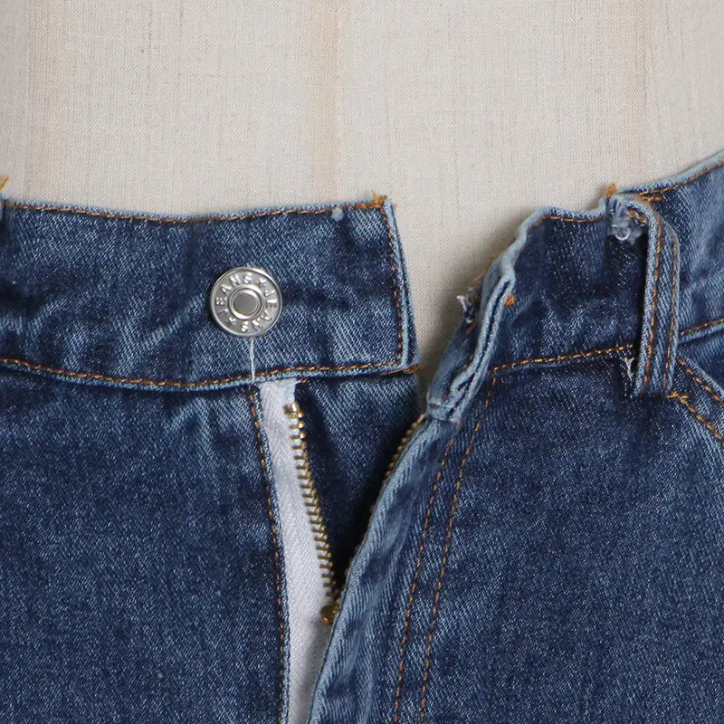 Jupe en jean délavé irrégulier pour femme