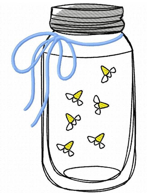 fireflies in a jar drawing