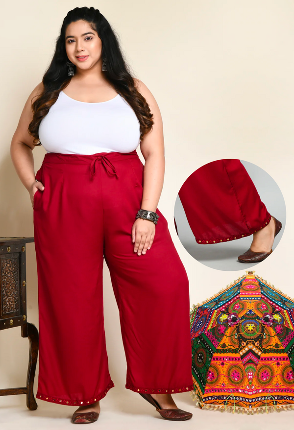 Palazzo Pants for Women Wide Leg Plus Size Solid Trousers Fashion