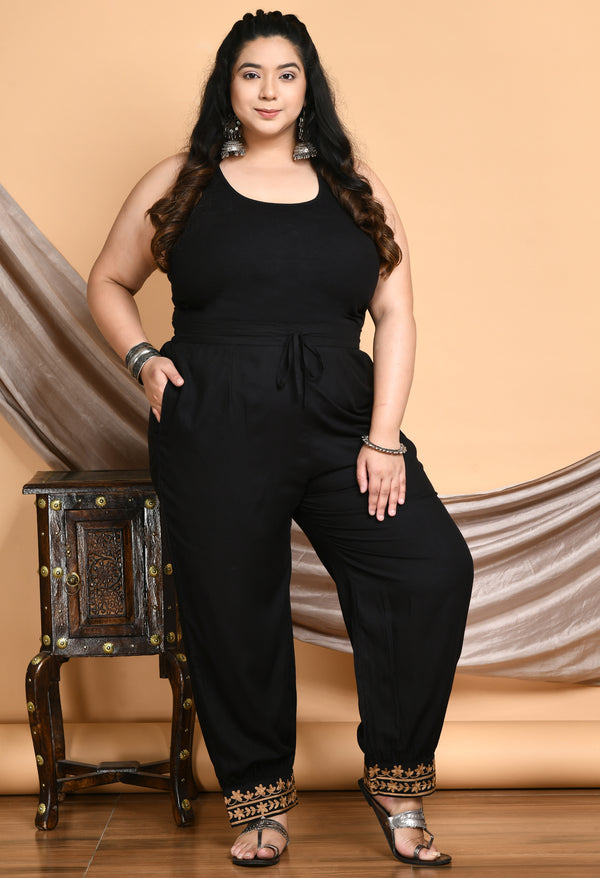 Curves Black Belted Trousers | New Look