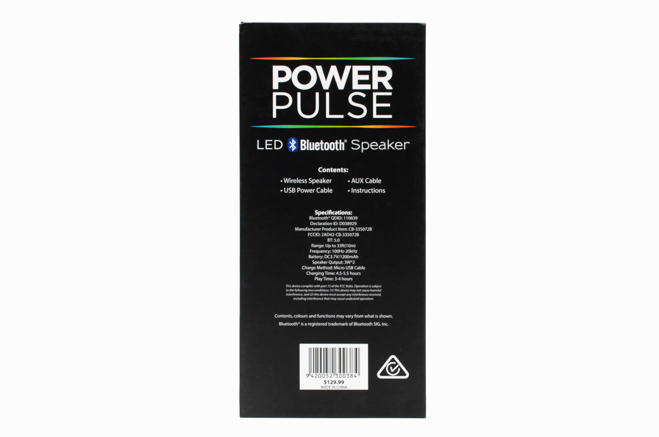 power pulse led bluetooth speaker