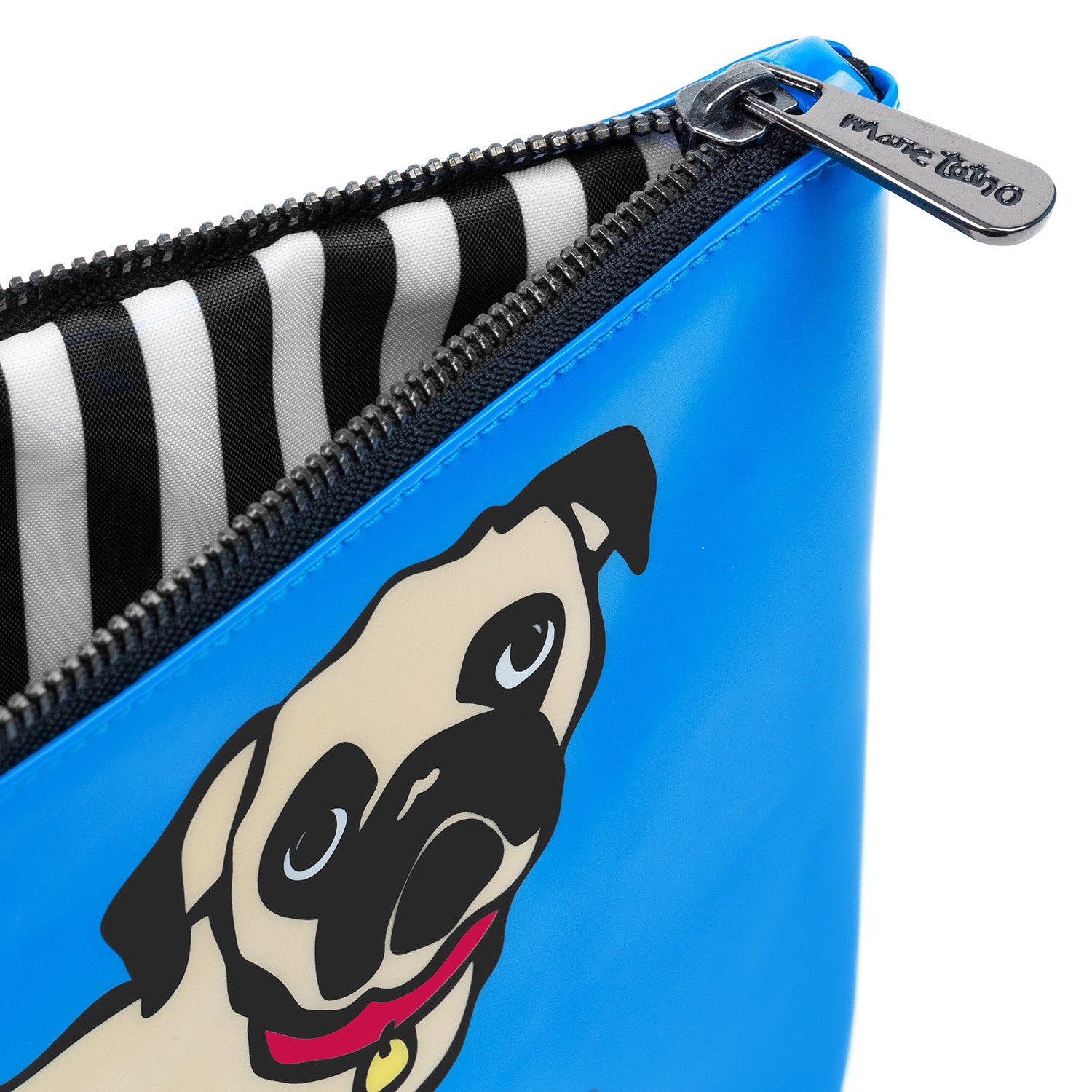 SALE! Pug on Blue Pouch - Large